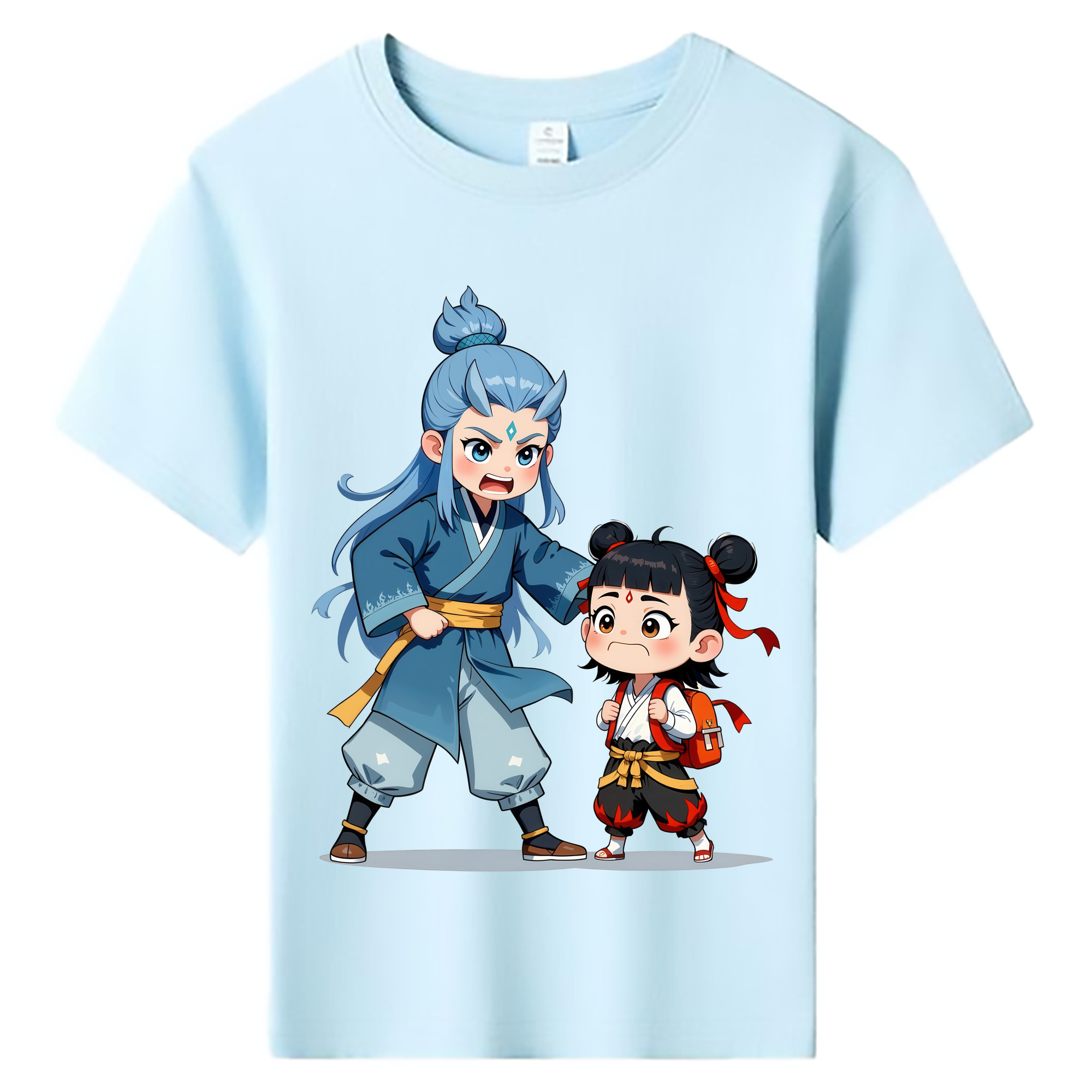 （画像用） Ne Zha 2 ナタ 魔童の大暴れ 綿100％キッズTシャツ（フロントプリント）